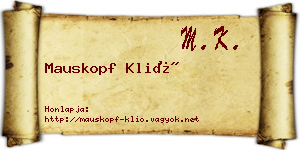 Mauskopf Klió névjegykártya